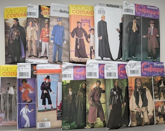 Halloween Costume Sewing Patterns UNCUT Men's Sizes Only - YOU CHOOSE