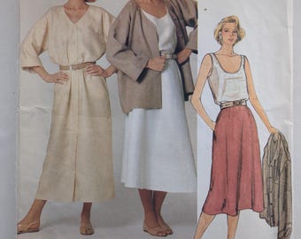 Vintage Vogue Sewing Pattern 1377 UNCUT Calvin Klein Jacket, Dress, Skirt and Top Size 10