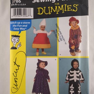 Simplicity Symönster för Dummies 2786 Oklippta Småbarnsdräkter Storlek 1/2, 1, 2, 3, 4
