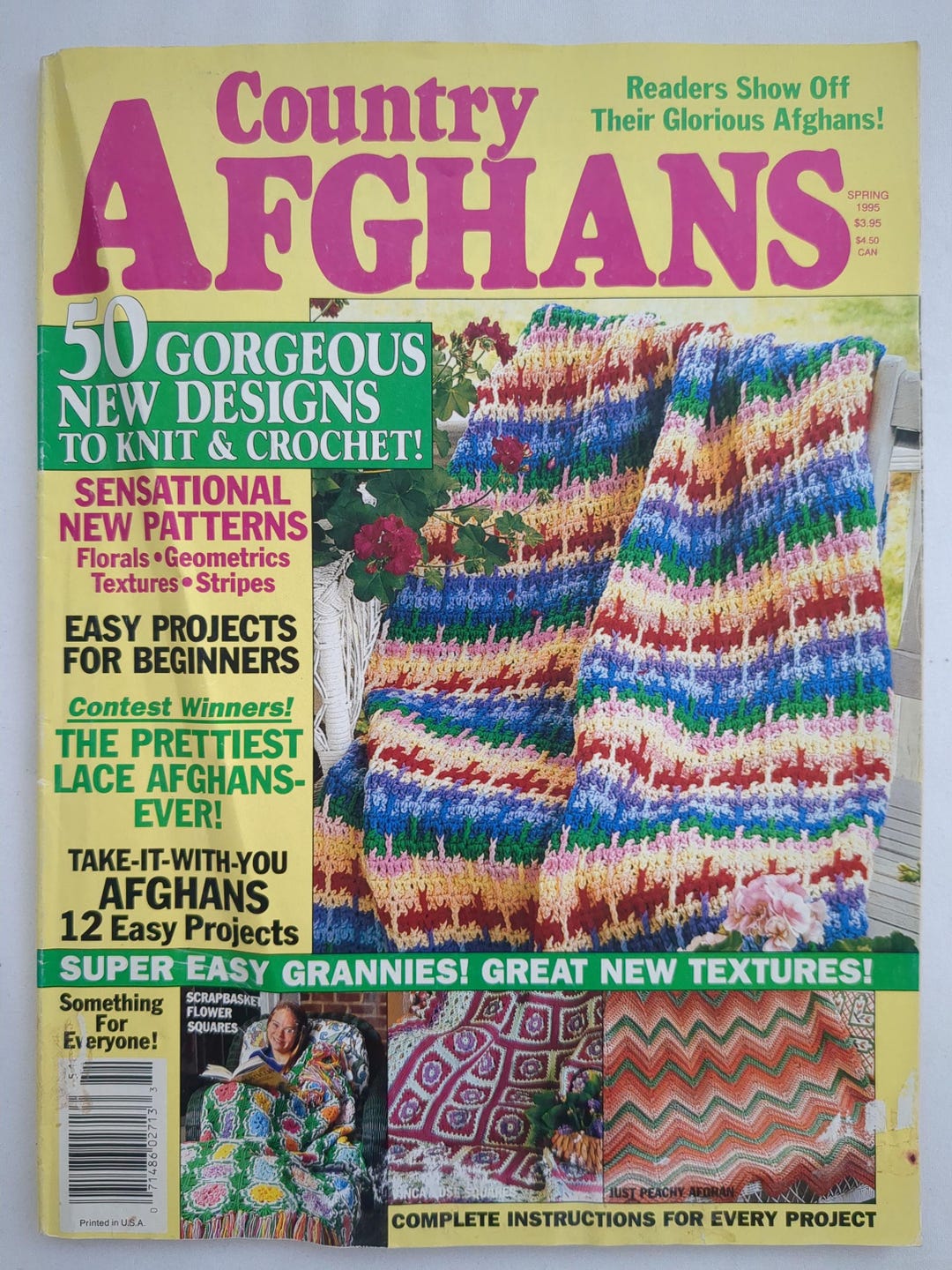 Country Afghans Magazine Spring 1995 50 Gorgeous Designs to Knit and ...