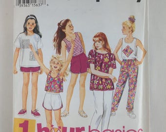 Simplicity Sewing Pattern 9075 UNCUT Pant, Short, Top, Tank Top Girls' Size 7-8-10