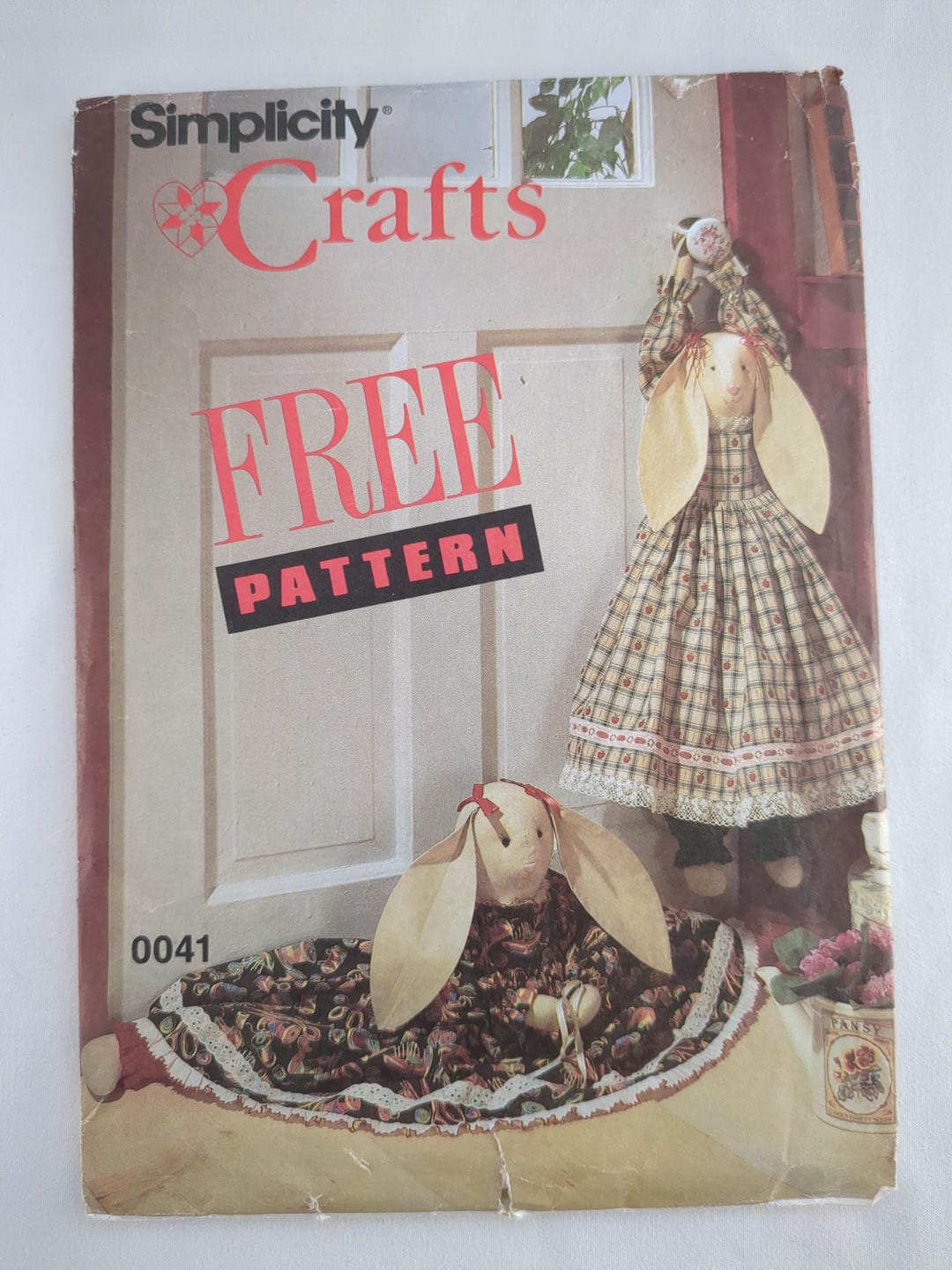 Simplicity Rabbit Patterns Simplicity Crafts Sewing Pattern 0041 Bunny Draftstopper Vintage 1992 ...