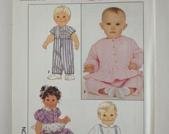 Simplicity Sewing Pattern 9330 UNCUT Baby Pullover Jumpsuit, Size 6, 12 and 18 mos