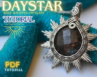 Wire Wrapped Sun Pendant Tutorial for Beginner, jewelry tutorial, jewelry making, handmade jewelry, sun necklace , wire wrapped jewelry,