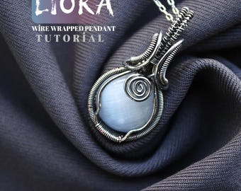 Wire wrapped pendant, jewelry tutorial, diy kit for adult, jewelry making, diy kit, handmade jewelry, beading tutorial, step by step jewelry