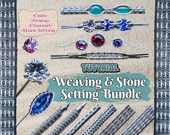 Masterclass steen zetten en draadweven | Gids met instellingen voor tanden, kanalen en spoel | Uitgebreide pdf-sieraden maken, zelfstudie draadwikkelen