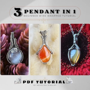 3 pendant in 1 Wire wrapped pendant, jewelry tutorial, jewelry making, handmade jewelry, wire wrapped jewelry, wire weaving ,step by step