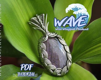 WAVE Wire wrapped pendant, jewelry tutorial, jewelry making, handmade jewelry, beading tutorial, step by step , wire wrapped jewelry