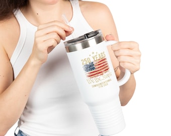 250 Years American Flag Anniversary 40oz Travel Mug | US Bicentennial
