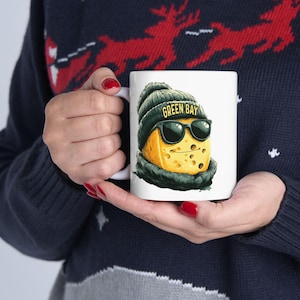 Green Bay Ceramic Mug - Packers Coffee Cup Football Lovers, Fun Gift for Green Bay Packer Fan, 11oz, 15oz