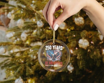 250 Years of America Pride Glass Ornaments | Bicentennial Anniversary Decor