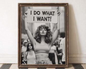 Feminist Wall Art Girl Power Print Black White Poster Urban Street Art Bold Woman Print Motivational Art Retro Aesthetic Street Photography
