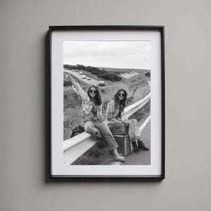 Adventure Vibes Road Trip Decor Boho Wall Art Indie Aesthetic Free Spirit Art Vintage Photography Black White Print Retro Travel Wanderlust