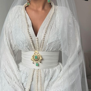 White Dentelle Vintage Bridal Caftan – Handcrafted Elegance from the New Summer Collection