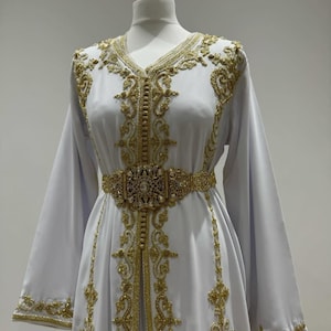 Classy Royal Authentique Hand-embroidery caftan for elegant bride and  Traditional Engagement Moments nikah summer bridal