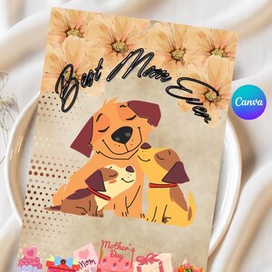 Tarjeta del Día de la Madre / Descarga digital instantánea / Tarjeta de cumpleaños vintage marrón / Tarjeta de felicitación para mamá