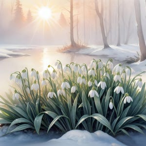 Bucaneve Dipinto ad acquerello di fiori Decorazione da parete Immagine ad acquerello Regalo di compleanno Buono regalo digitale Popolare su Etsy Arte da parete Immagine carina