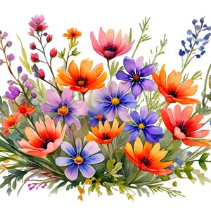 Jolie photo de fleurs sauvages, peinture à l'aquarelle, décoration murale, photo aquarelle, cadeau d'anniversaire, carte-cadeau numérique, populaire sur Etsy, oeuvre d'art mural