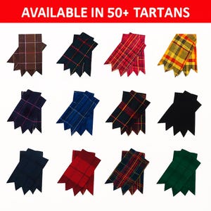 Scottish Tartan Kilt Flashes Traditional Kilt Hose Socks Garters Highland Wear Accessories for Kilts Available in 50+ Tartans