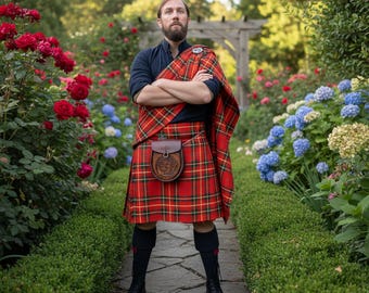 Men Highland Great Kilt Scottish Traditional Tartan Great Kilts Available in 50+ Tartans