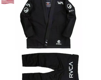 Black Shoyoroll BJJ Gi Batch 60 Pearl Weave Brazilian Jiu Jitsu Uniform 450 Gsm RVCA BJJ Kimono