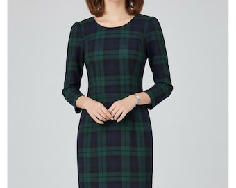 Women's Tartan Dress – Classic Scottish Plaid Pencil Dress | Elegant Fitted Inside Lining Dress Available in 50+ Tartans