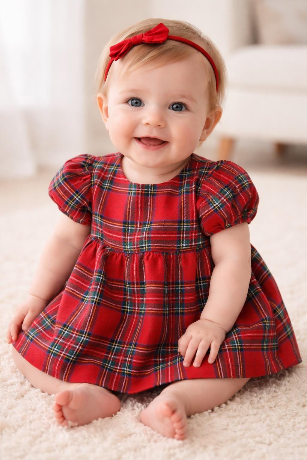 Plaid Infant Christmas Dress - Etsy