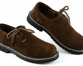 Oktoberfest traditionnel bavarois Lederhosen Chaussures Chaussures allemandes en daim pour hommes avec chaussettes gratuites