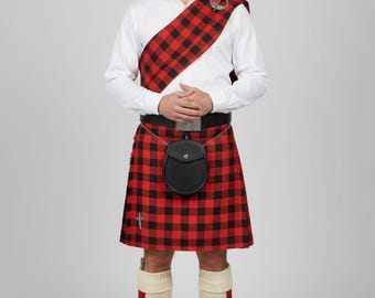 Scottish Great Kilts Men's Traditional Highland Tartan Great Kilt Available in 50+ Tartans