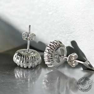 Titanium Stud Earrings / Minimalist Halo Earrings / Diamond Halo Earrings / Classic Jewelry / Hypoallergenic Earrings / Gift for Her