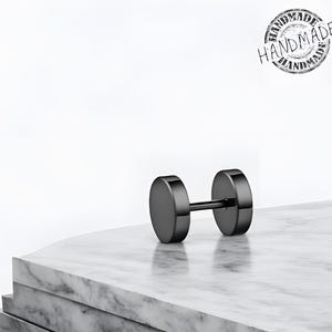 Puces d'oreilles en titane pour homme et femme - Boucles d'oreilles hypoallergéniques minimalistes - Boucles d'oreilles rondes noir, or et argent - Cadeau tendance