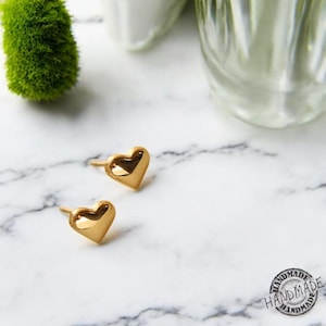 Titanium Heart Screw Back Stud Earrings – Hypoallergenic, Waterproof, Non-Tarnish | Implant Grade, Vintage Minimalist Jewelry