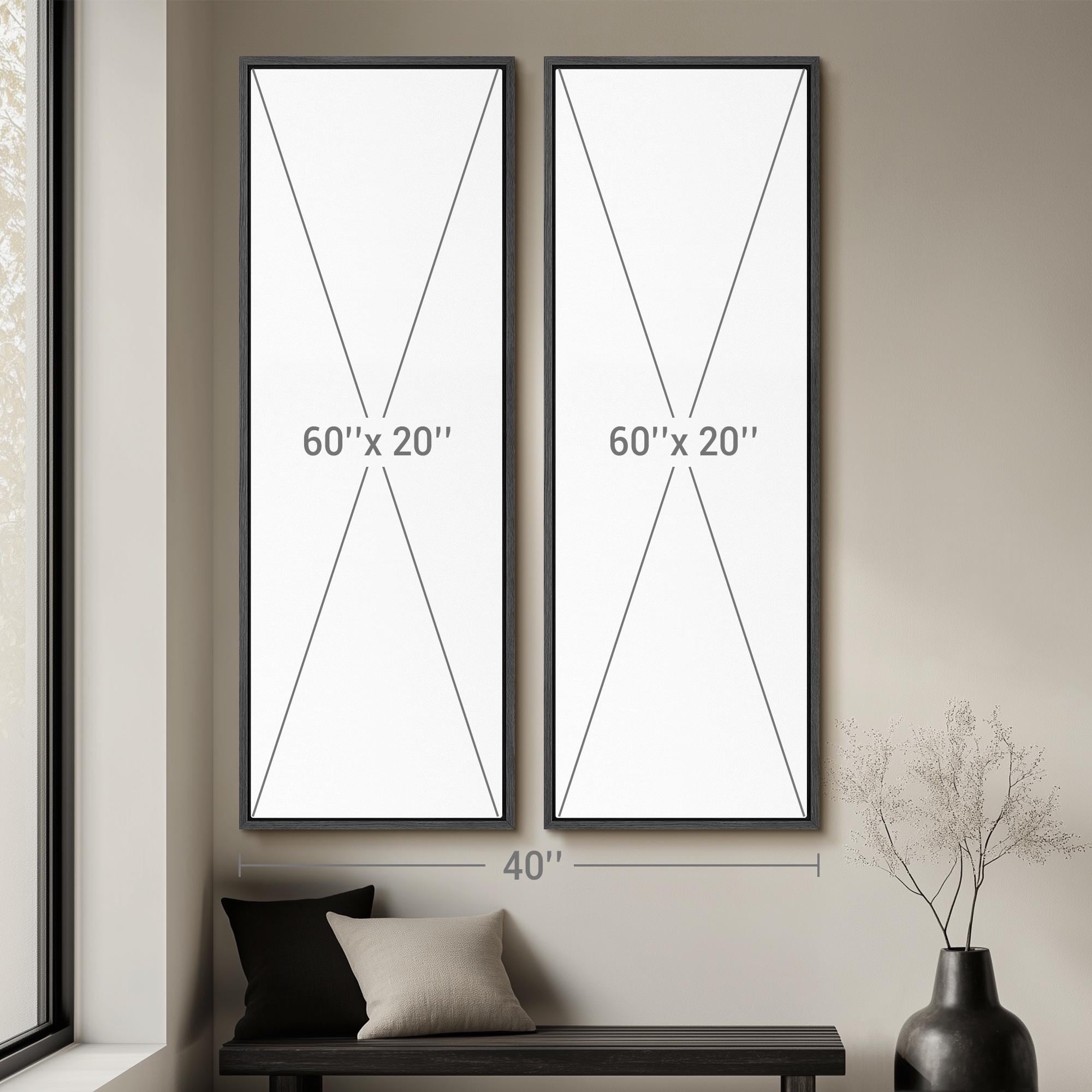 Minimalist Abstract Wall Art - 20x60 Framed Canvas Set | Neutral ...