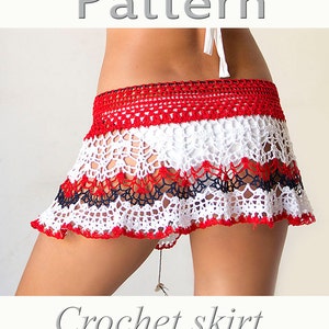 Crochet beach skirt, cover up, boho, falda, mini, PATTERN, PDF, Tutorial, digital, instant download, DIY, English, charts image 1