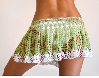 Crochet beach skirt, cover up, boho, falda, mini, PATTERN,  PDF, Tutorial, digital, instant download, DIY, English, charts