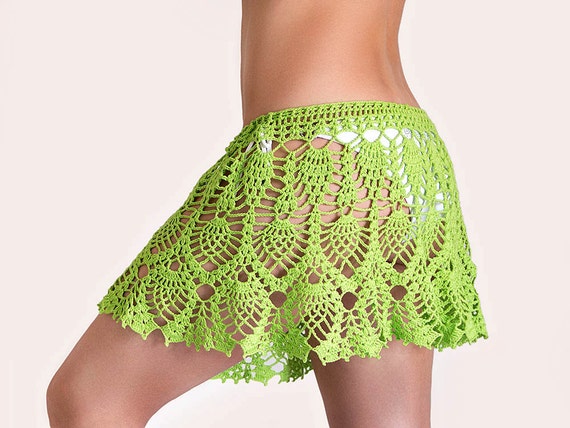 Crochet Beach Skirt Cover Up Boho Falda 