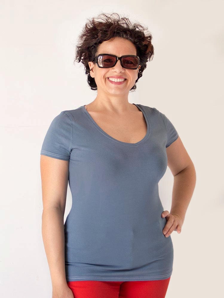 Steel Grey Tshirt With Upcycled Vintage Crochet Doily Back Size L Etsy