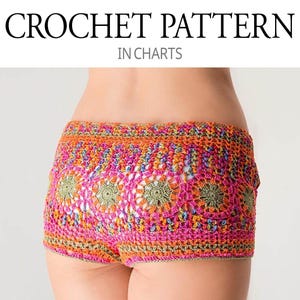 Crochet Shorts Pattern PDF with charts, Beach Bridal Cover‑Up DIY, Customizable Summer Crochet Shorts, beach Shorts, Intermediate-Advanced