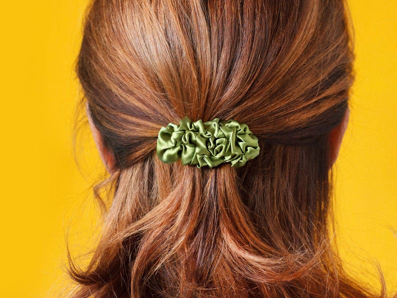 Olive Green Fabric Small French Barrette Hair Clip Hair Etsy