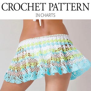 Crochet Skirt Pattern PDF with charts, Beach Bridal Cover‑Up DIY, Customizable Summer Crochet Skirt, beach skirt, Beginner-Intermediate