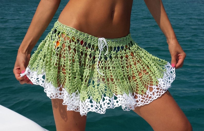 Crochet Beach Skirt Cover Up Boho Falda Mini PATTERN - Etsy