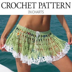 Crochet Skirt Pattern PDF with charts, Beach Bridal Cover‑Up DIY, Customizable Summer Crochet Skirt, beach skirt, Beginner-Intermediate