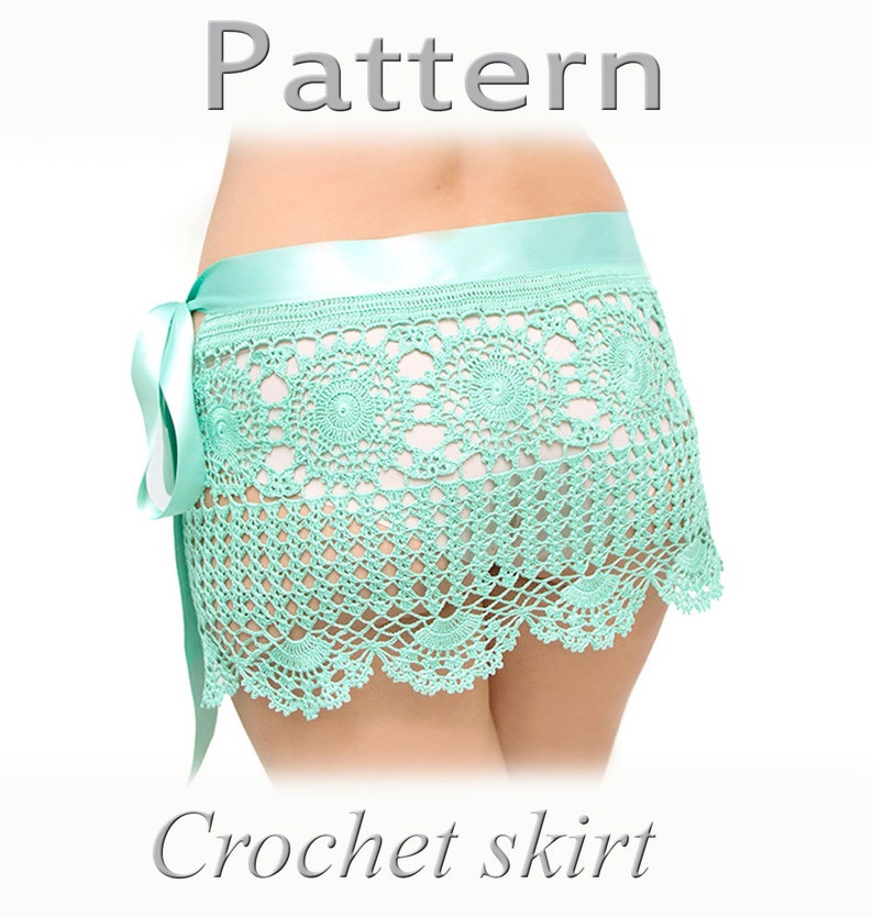 Crochet beach skirt cover up falda PATTERN PDF Tutorial digital instant download DIY English charts 
