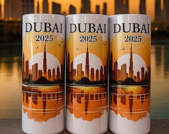 Dubai 2025 Stainless Steel Travel Tumbler: Desert Skyline, Personalized Gift