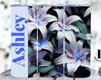 Vaso de flor de lirio personalizado: elegante taza floral de acero inoxidable