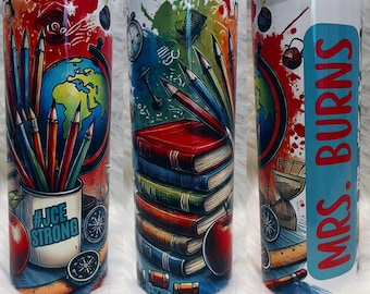 Personalized Teacher Tumbler: Classroom Design 20oz Stainless Steel
