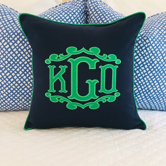 Applique Monogram Pillow Cover Etsy