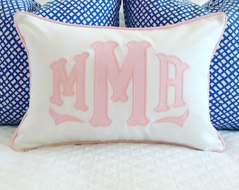 Monogram Applique Pillow Cover