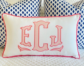 Applique Monogram Pillow Cover