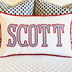 Applique Name Pillow Cover